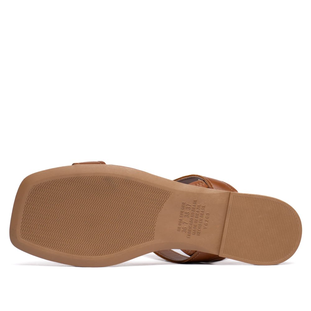 Sandália Rasteira Feminina Dakota Pedrarias Caramelo Caramelo 2