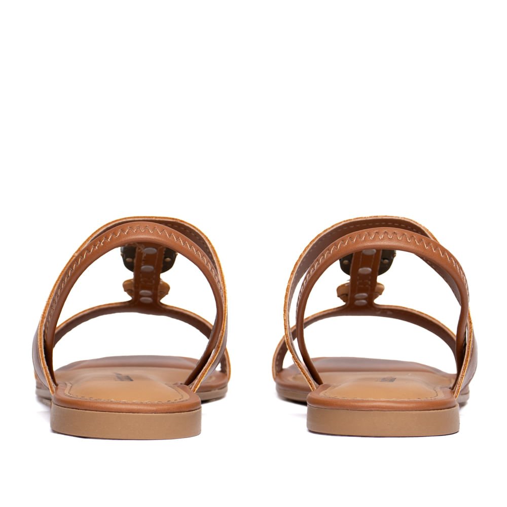 Sandália Rasteira Feminina Dakota Pedrarias Caramelo Caramelo 3