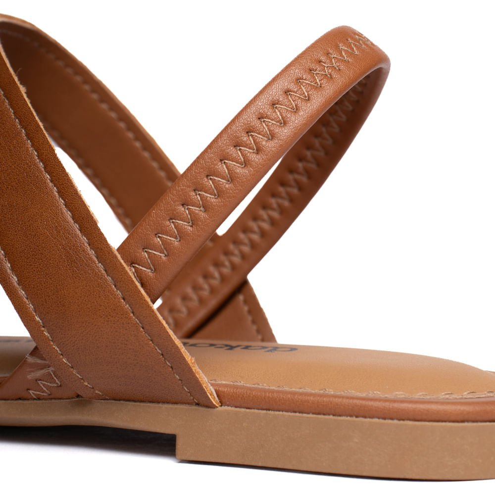 Sandália Rasteira Feminina Dakota Pedrarias Caramelo Caramelo 6