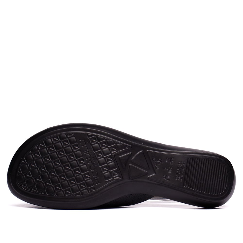 Tamanco Feminino Piccadilly Rasteira Wide Fit Preto/Bege Preto/Bege 2