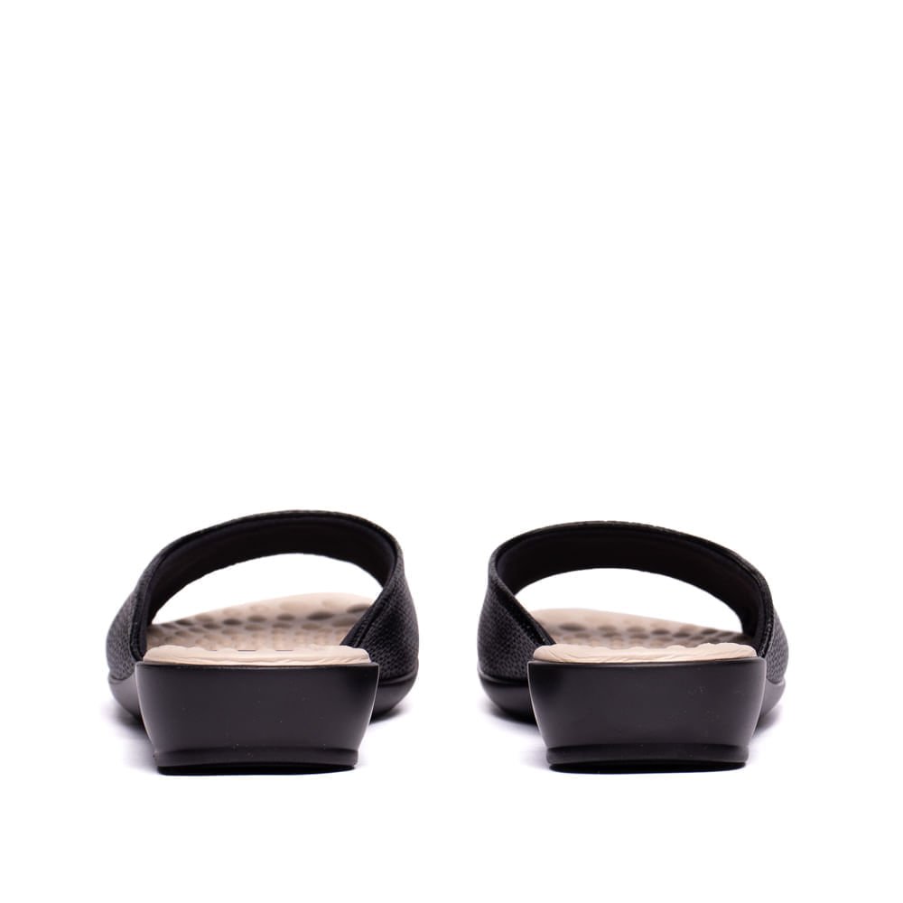 Tamanco Feminino Piccadilly Rasteira Wide Fit Preto/Bege Preto/Bege 3