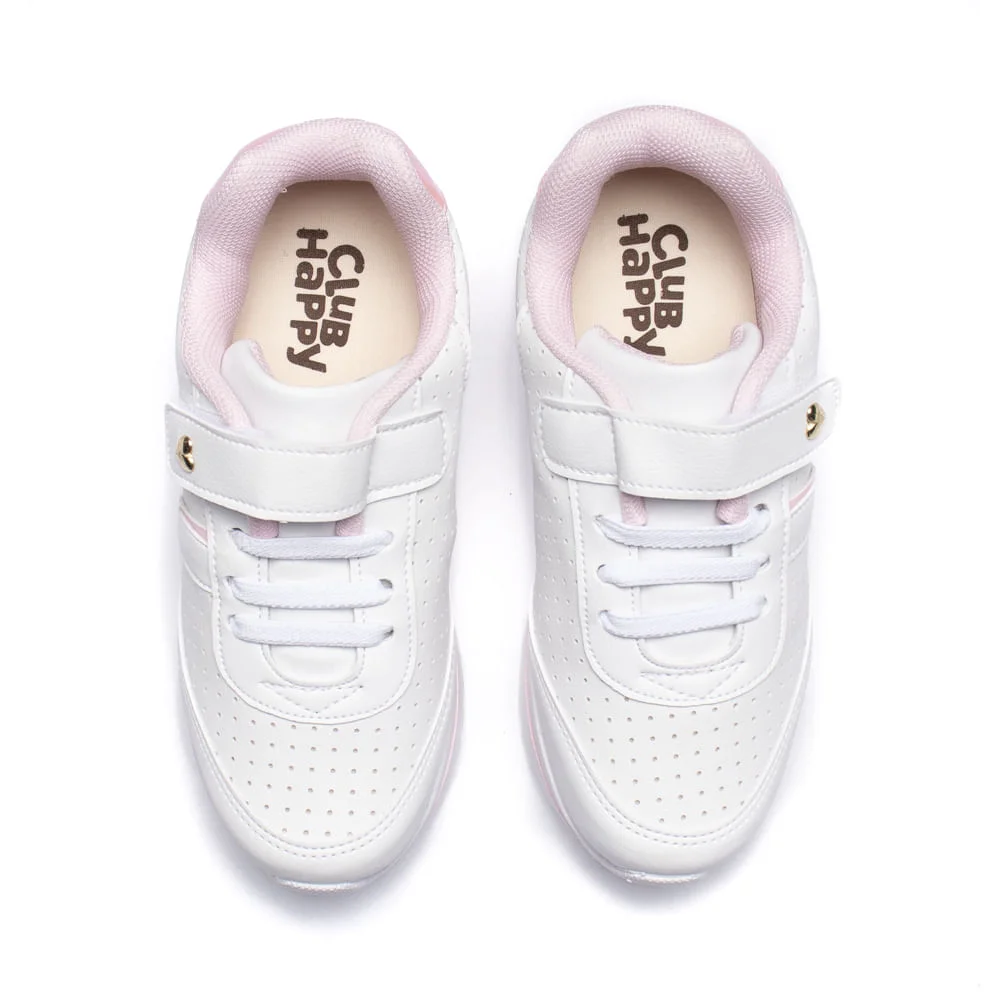 Tênis Infantil Club Happy Coração Branco/Rosa Branco/Rosa 4