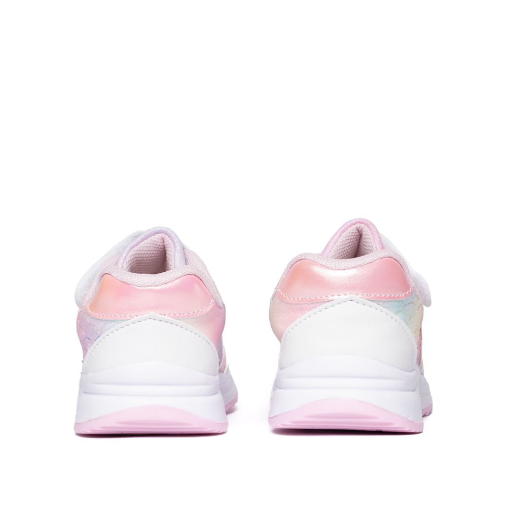 Tênis Infantil Club Happy Reflexivo Glitter Rosa/Branco Rosa/Branco 3
