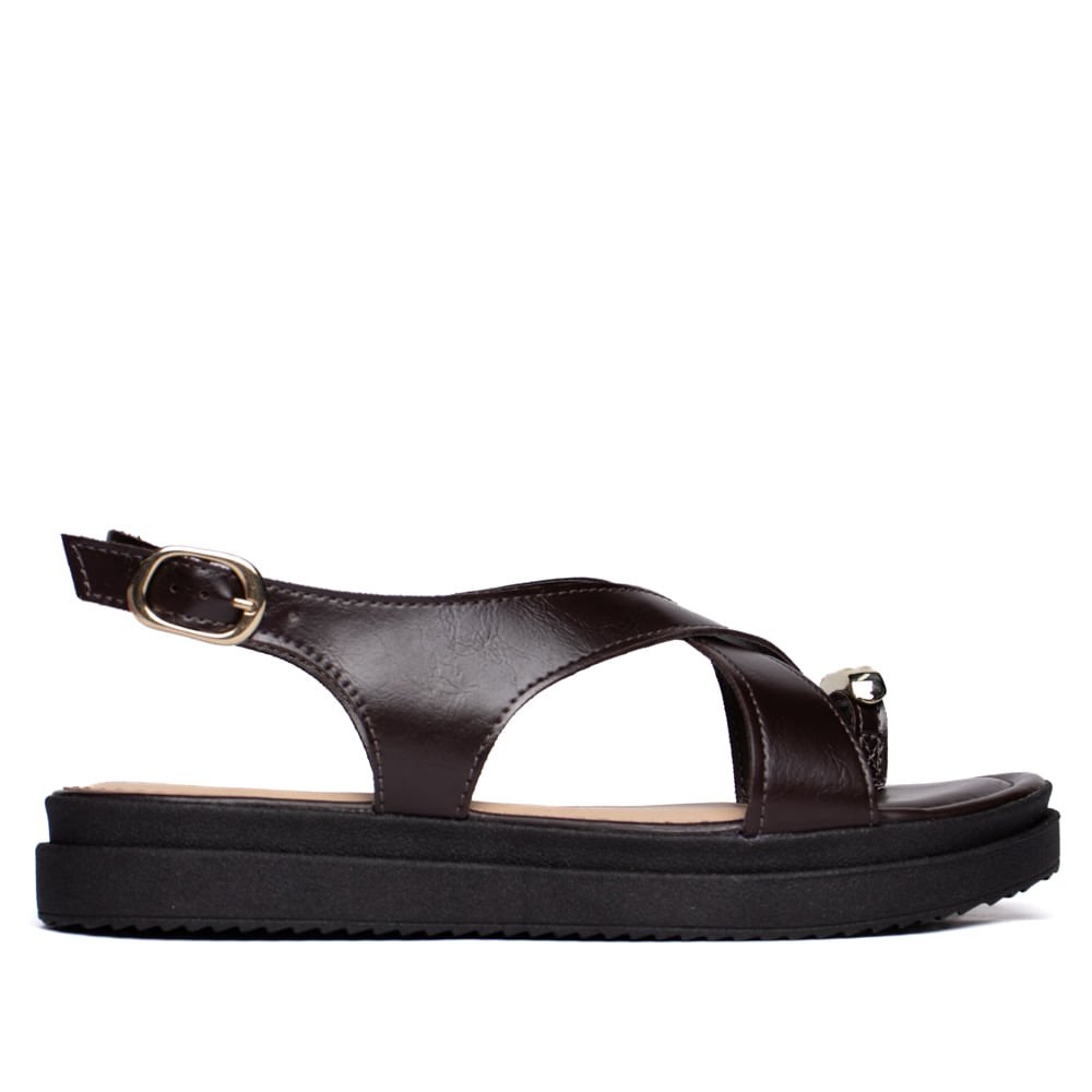 Sandália Feminina Dakota Flatform Napa Marrom Escuro