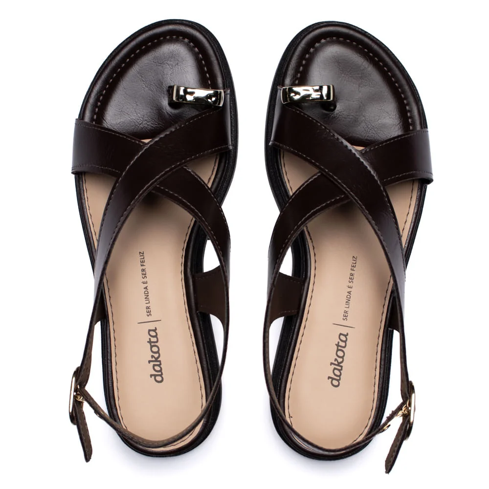 Sandália Feminina Dakota Flatform Napa Marrom Escuro Marrom Escuro 3