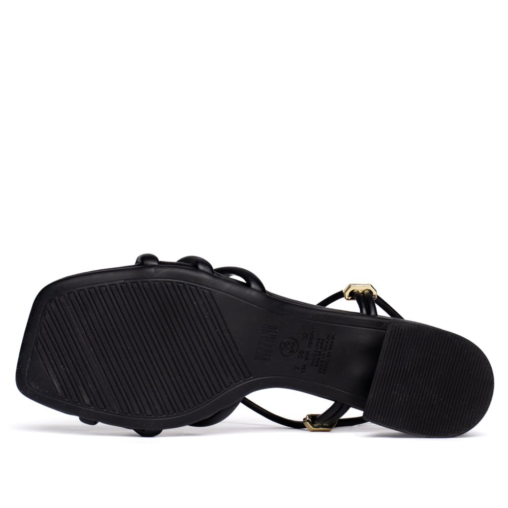 Sandália Feminina Vizzano Salto Bloco Versátil Preto/Dourado Preto/Dourado 2