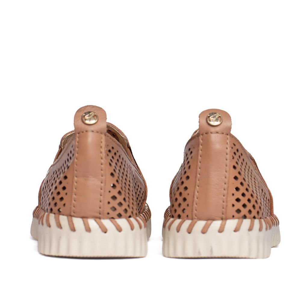 Tênis Feminino Bottero Slip On Couro Conforto Marrom Marrom 3