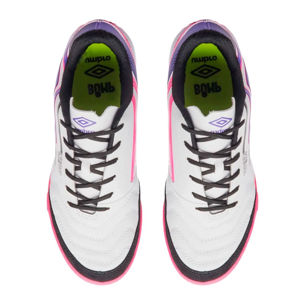 Chuteira Futsal Umbro Pro 5 Bump Club Roxo Branco Rosa Branco/Rosa/Roxo 4