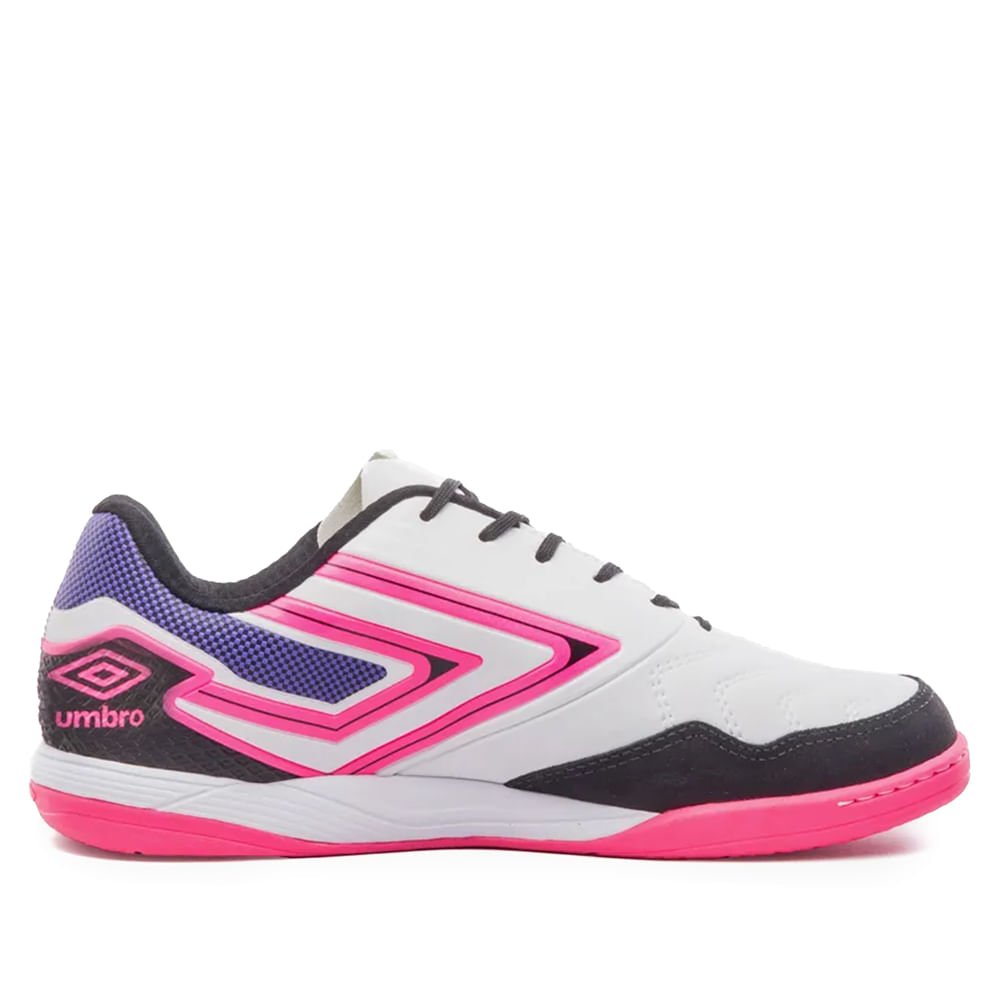 Chuteira Futsal Umbro Pro 5 Bump Club Roxo Branco Rosa
