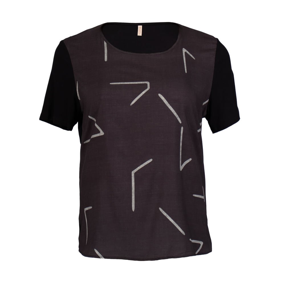 Blusa Feminina Cativa Plus Size Estampada Preto