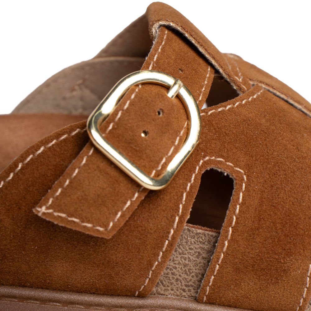 Chinelo Feminino Beira Rio Flatform Camurça Caramelo Caramelo 5