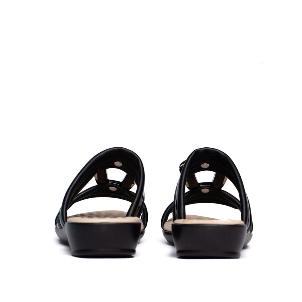 Tamanco Feminino Piccadilly Salto Anabela Verniz Preto Preto 3