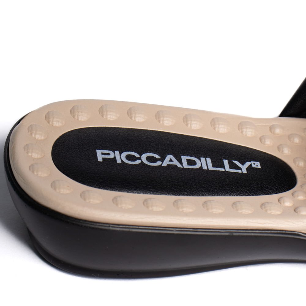 Tamanco Feminino Piccadilly Salto Anabela Verniz Preto Preto 6