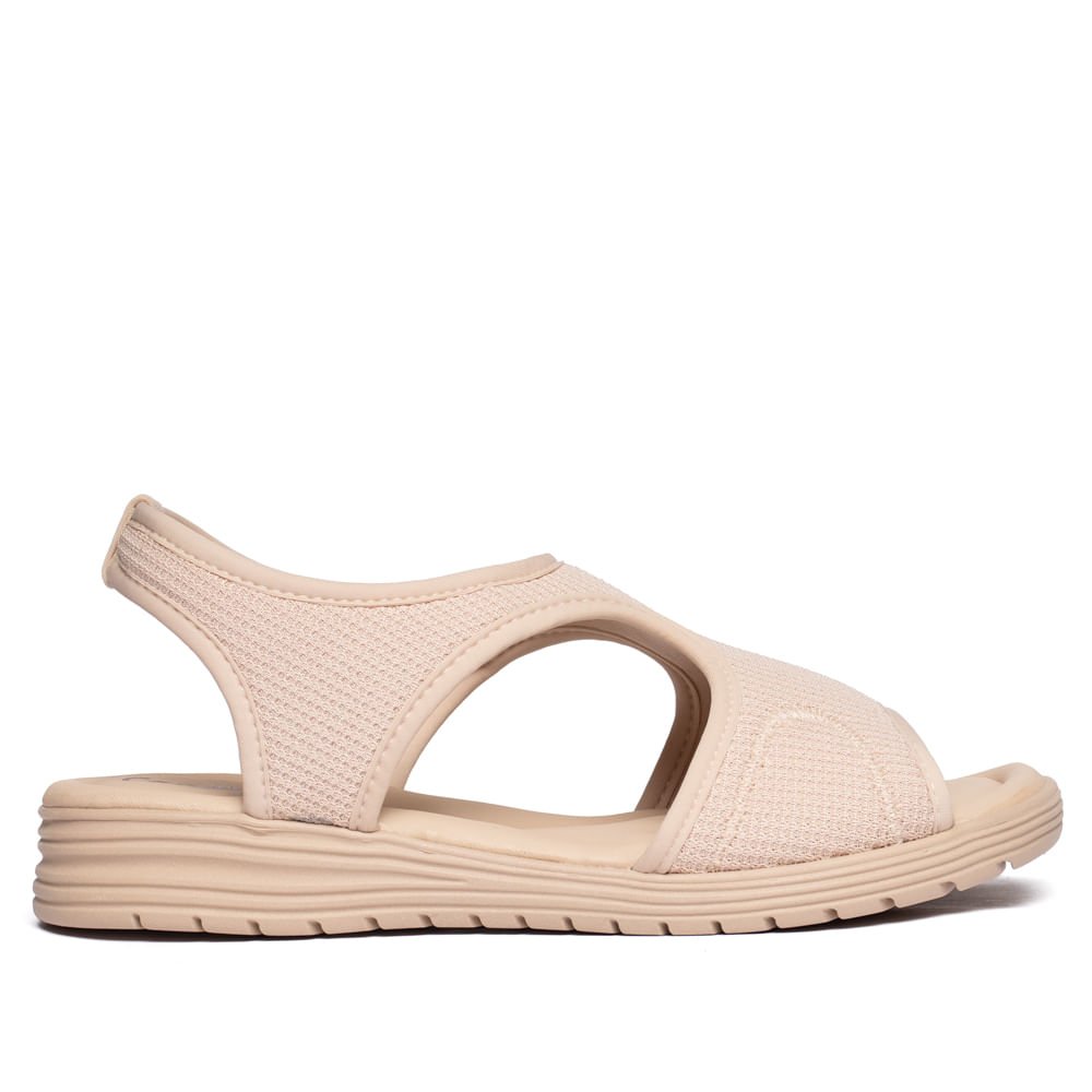 Sandália Feminina Comfortflex Tecido Elástico Bege