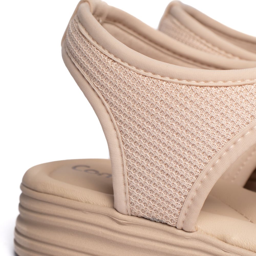 Sandália Feminina Comfortflex Tecido Elástico Bege Bege 6
