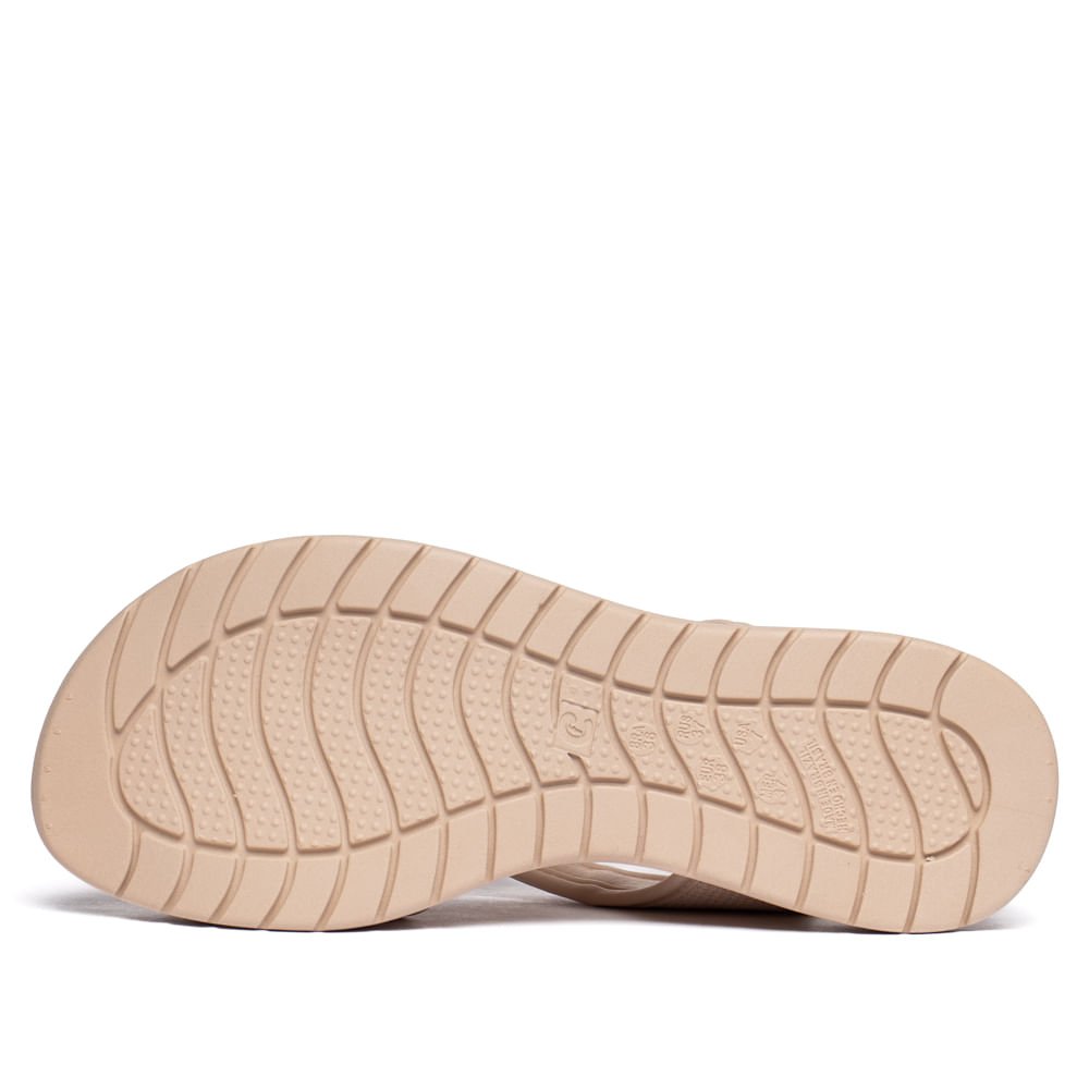 Sandália Feminina Comfortflex Tecido Elástico Bege Bege 2