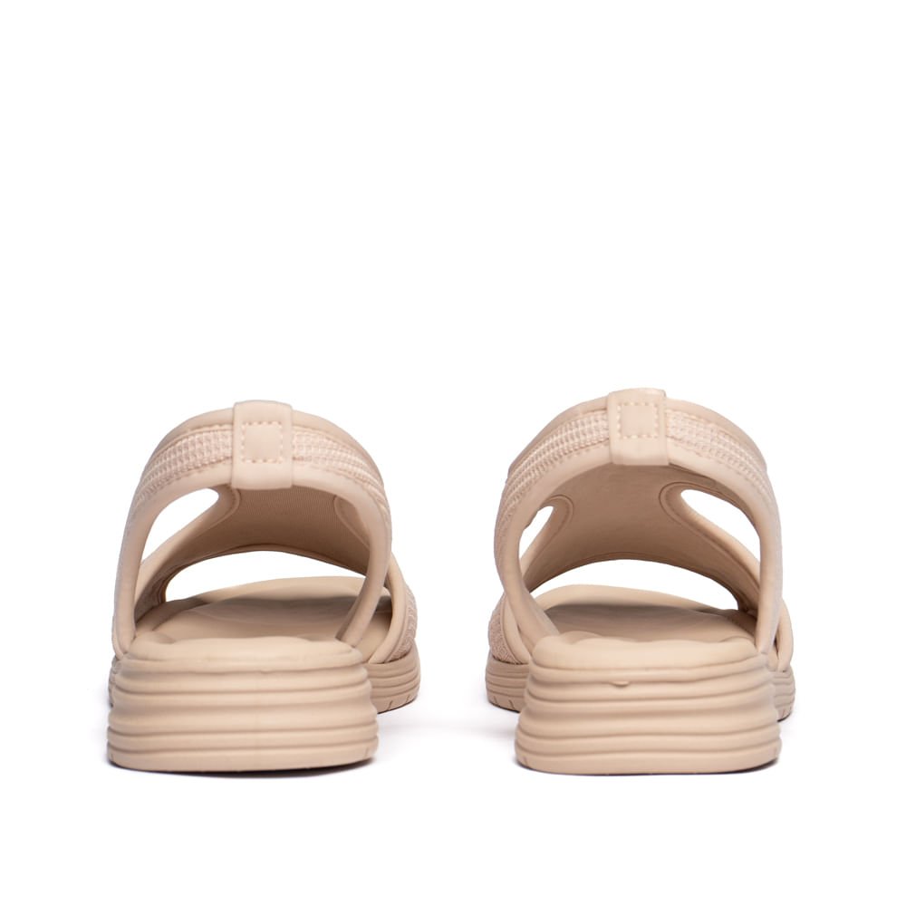 Sandália Feminina Comfortflex Tecido Elástico Bege Bege 3