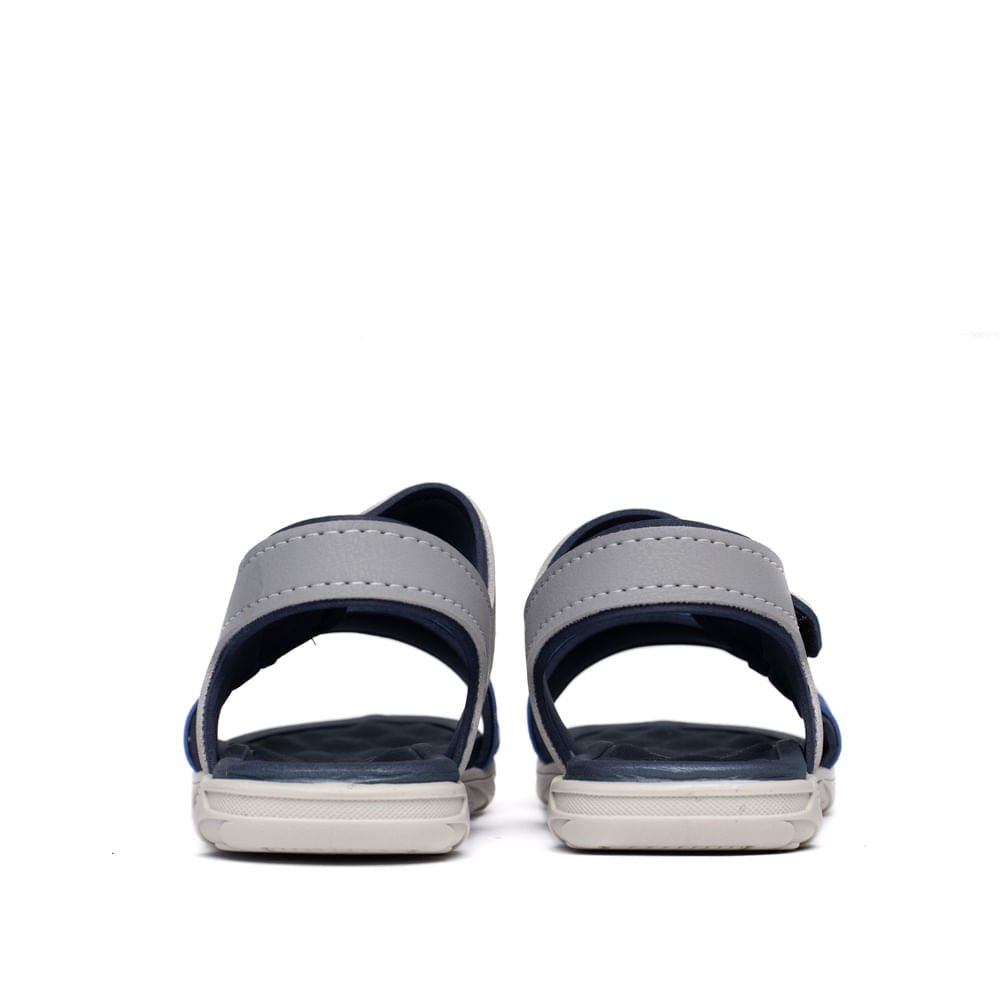 Sandália Infantil Molekinho Papete Napa Cinza/Azul Marinho Marinho 3