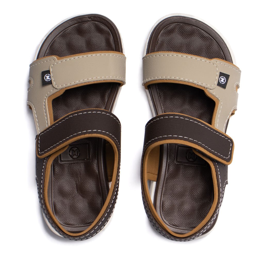 Sandália Infantil Molekinho Papete Napa Marrom/Bege Marrom/Bege 4