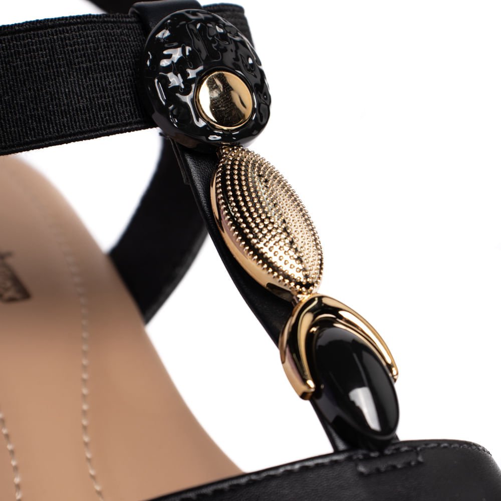 Sandália Feminina Comfortflex Salto Bloco Napa Preto Preto 5