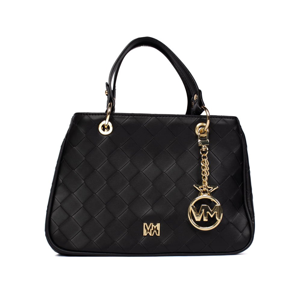 Bolsa Feminina Via Marte Tote Napa Texturizada Média Preta