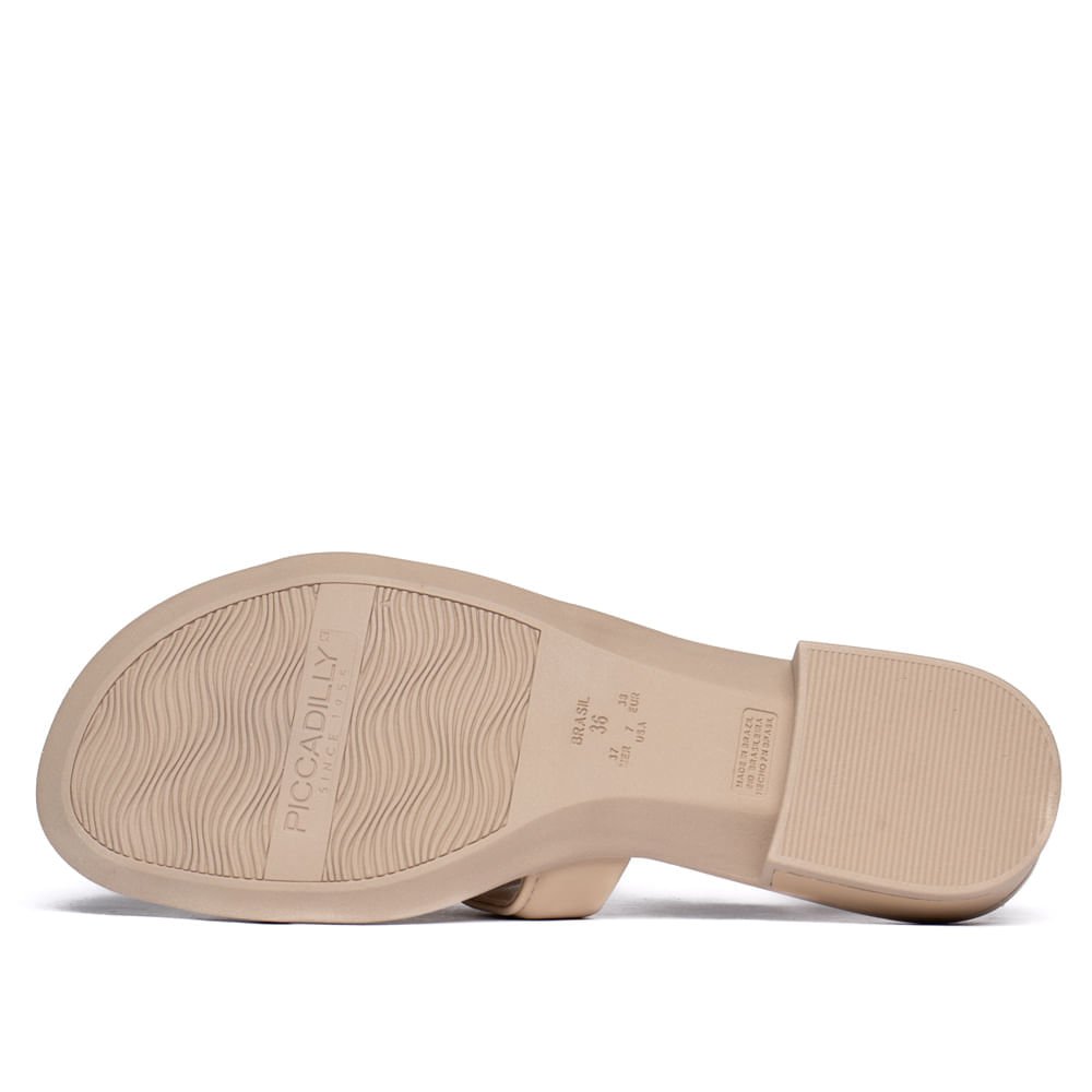Tamanco Feminino Piccadilly Salto Baixo Napa Bege Bege 2