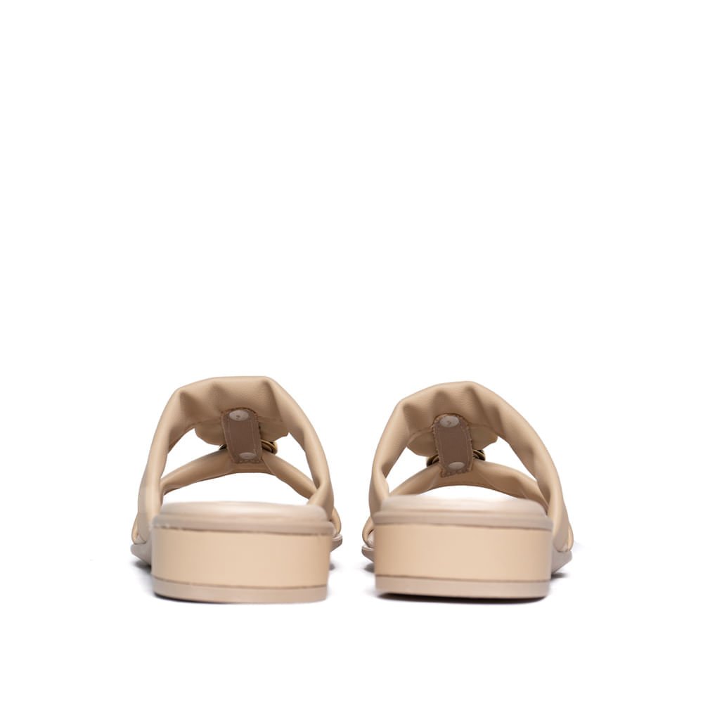 Tamanco Feminino Piccadilly Salto Baixo Napa Bege Bege 3