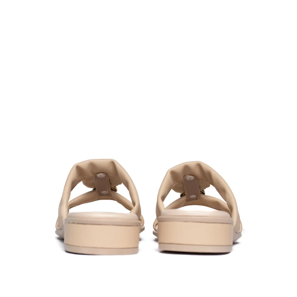 Tamanco Feminino Piccadilly Salto Baixo Napa Bege Bege 3