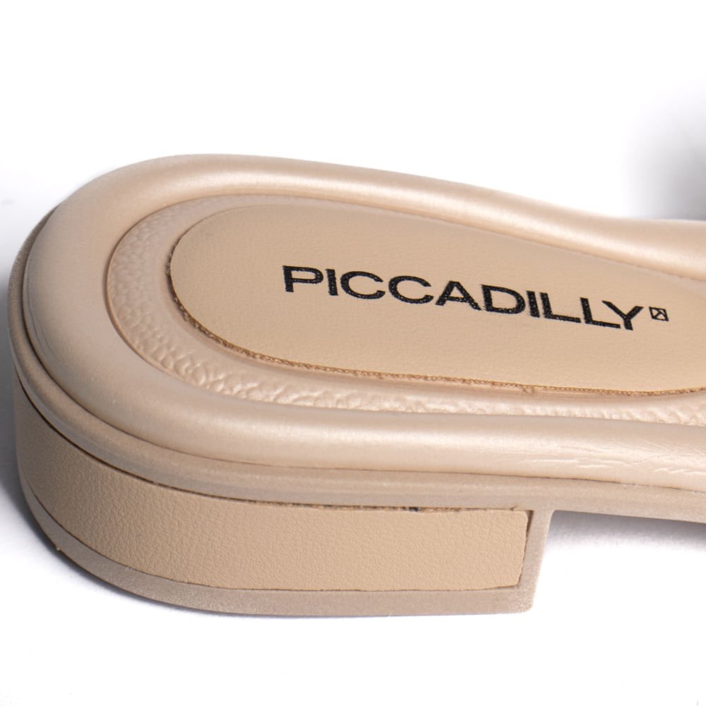 Tamanco Feminino Piccadilly Salto Baixo Napa Bege Bege 6