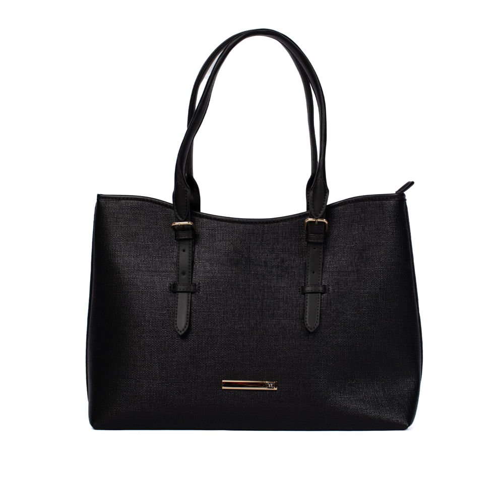 Bolsa Feminina Rafitthy Tiracolo Napa Texturizada Preto