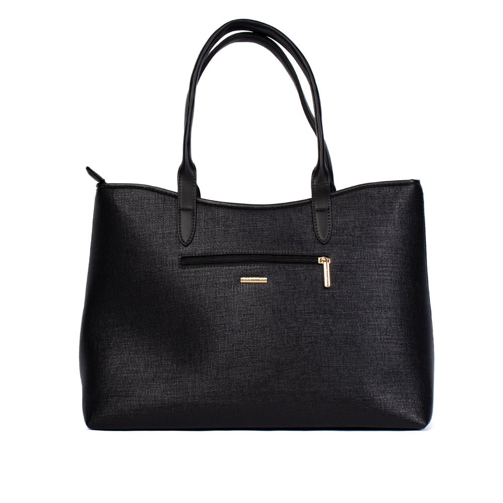 Bolsa Feminina Rafitthy Tiracolo Napa Texturizada Preto Preto 2