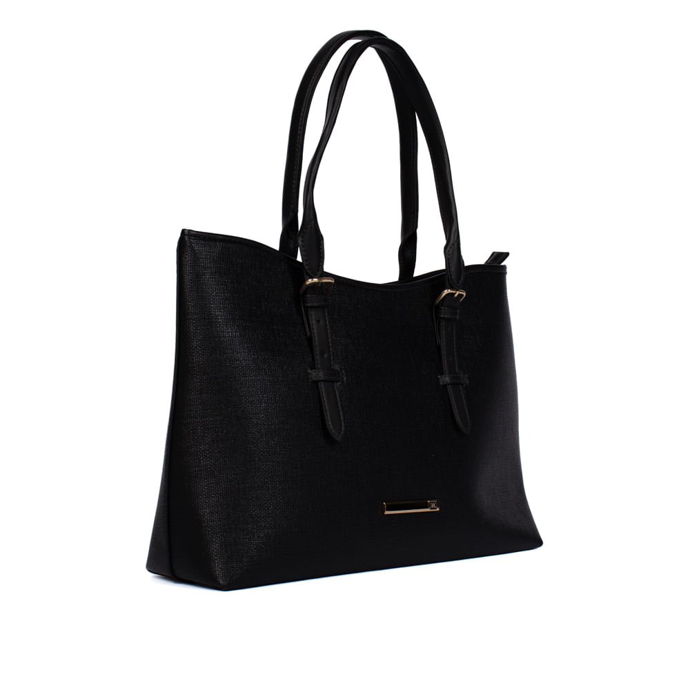Bolsa Feminina Rafitthy Tiracolo Napa Texturizada Preto Preto 3