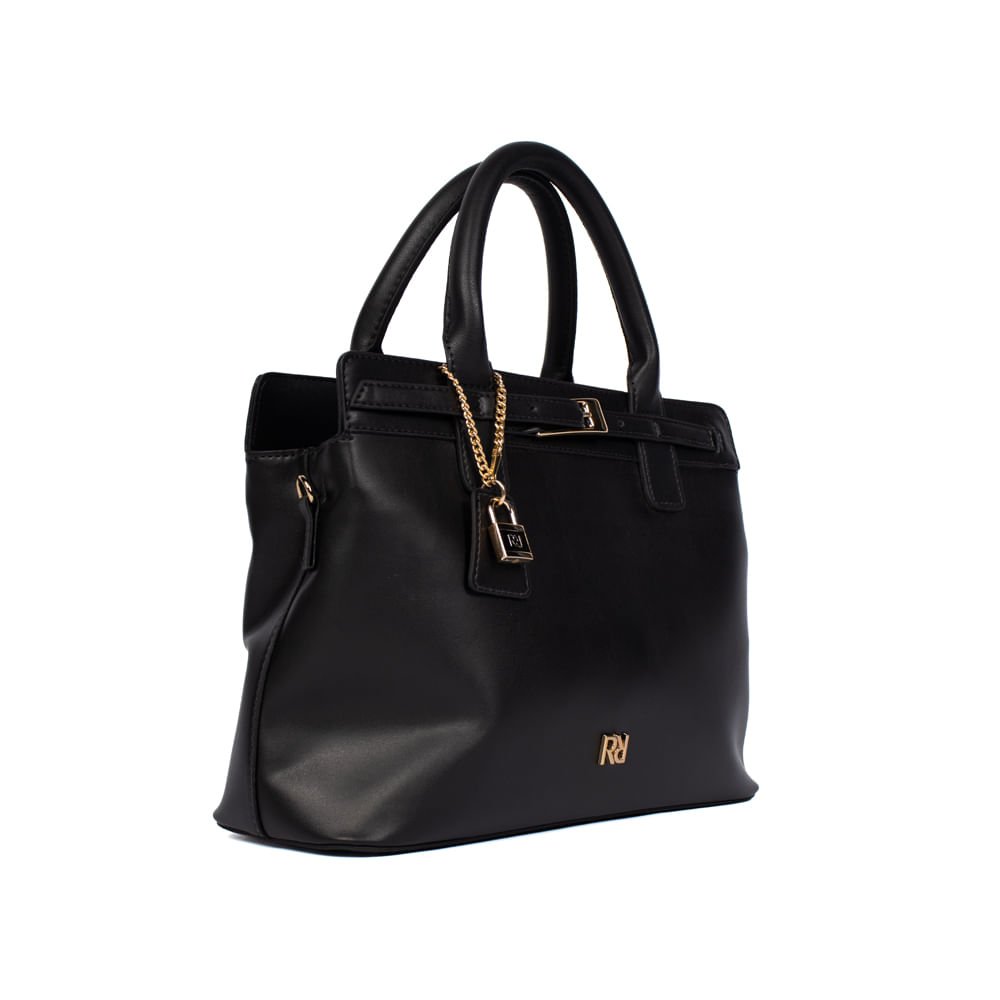 Bolsa Feminina Rafitthy Napa Tote Média Preta Preto 3