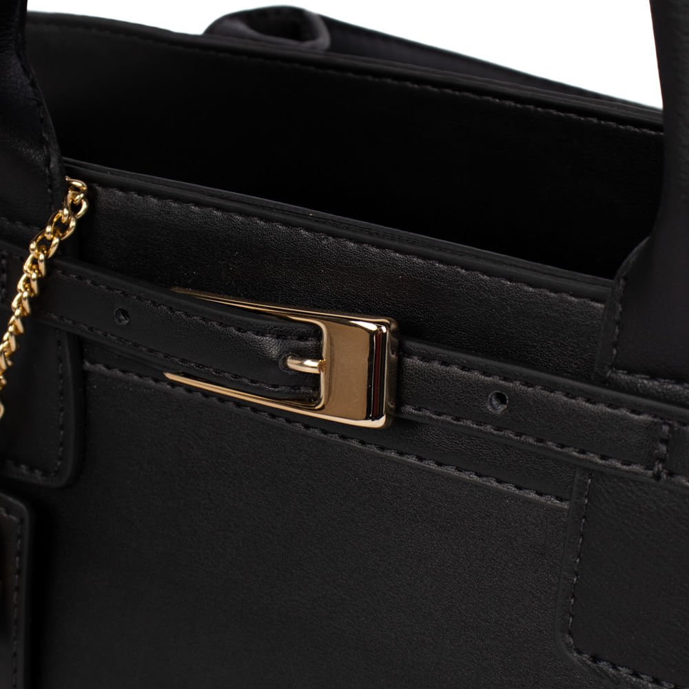 Bolsa Feminina Rafitthy Napa Tote Média Preta Preto 5