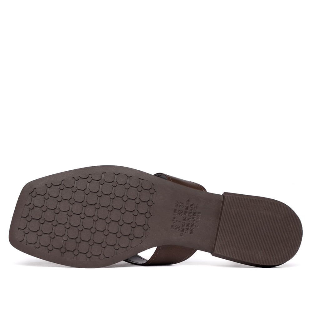 Chinelo Feminino Mississipi Pedraria Napa Marrom Escuro Marrom Escuro 3