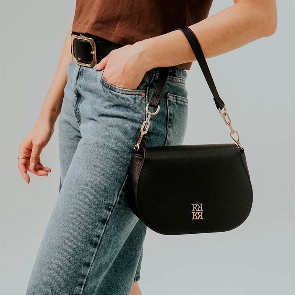 Bolsa Feminina Rafitthy Napa Alça Pequena Preto Preto 5