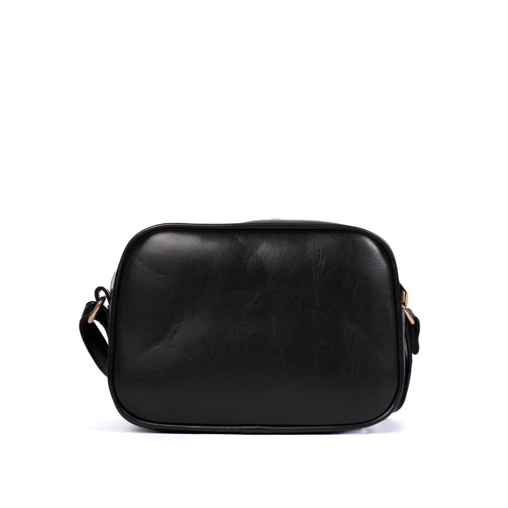 Bolsa Feminina Rafitthy Transversal Apliques Pequena Preto Preto 2
