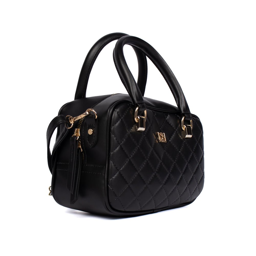 Bolsa Feminina Rafitthy Tote Napa Matelassê Média Preto Preto 3