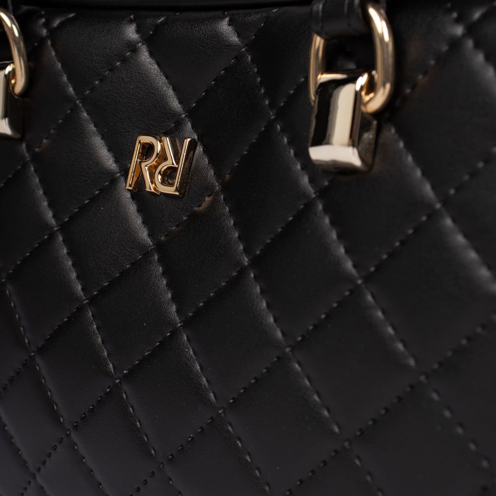 Bolsa Feminina Rafitthy Tote Napa Matelassê Média Preto Preto 4