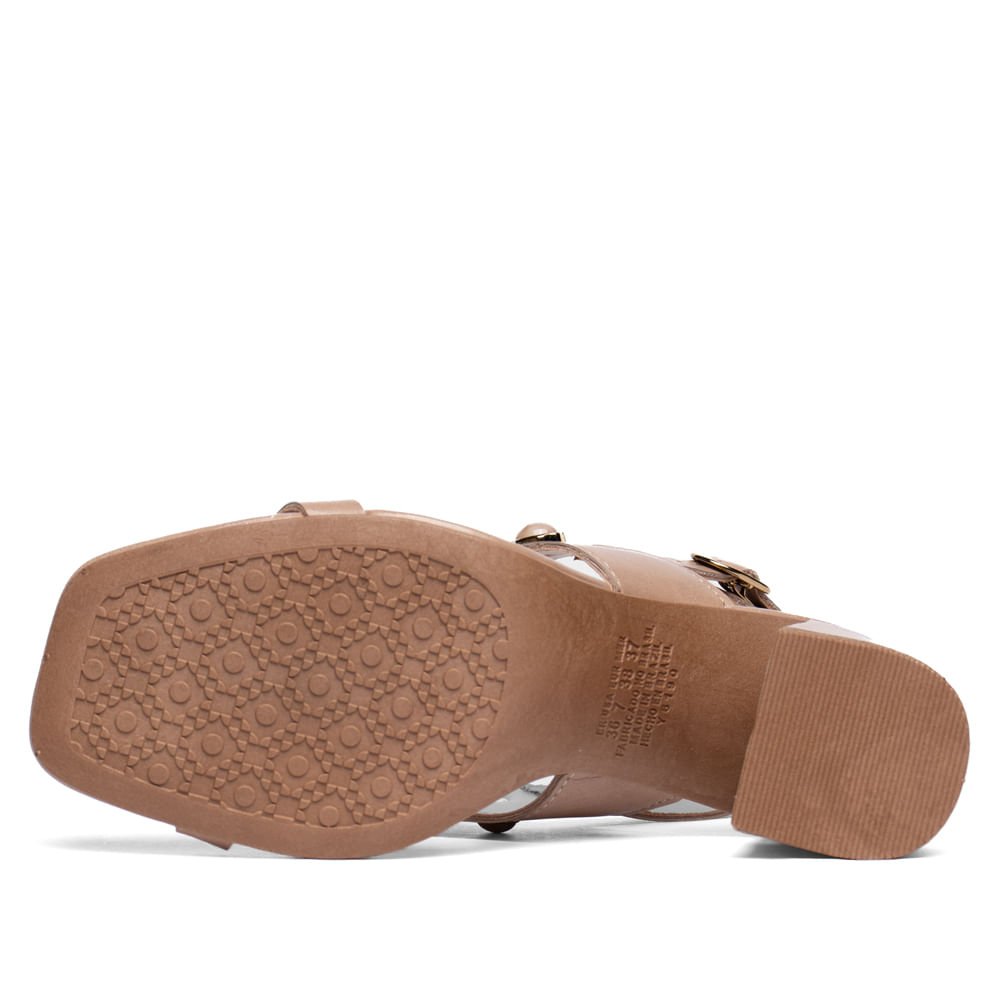 Sandália Feminina Dakota Salto Bloco Napa Pedrarias Nude Nude 2