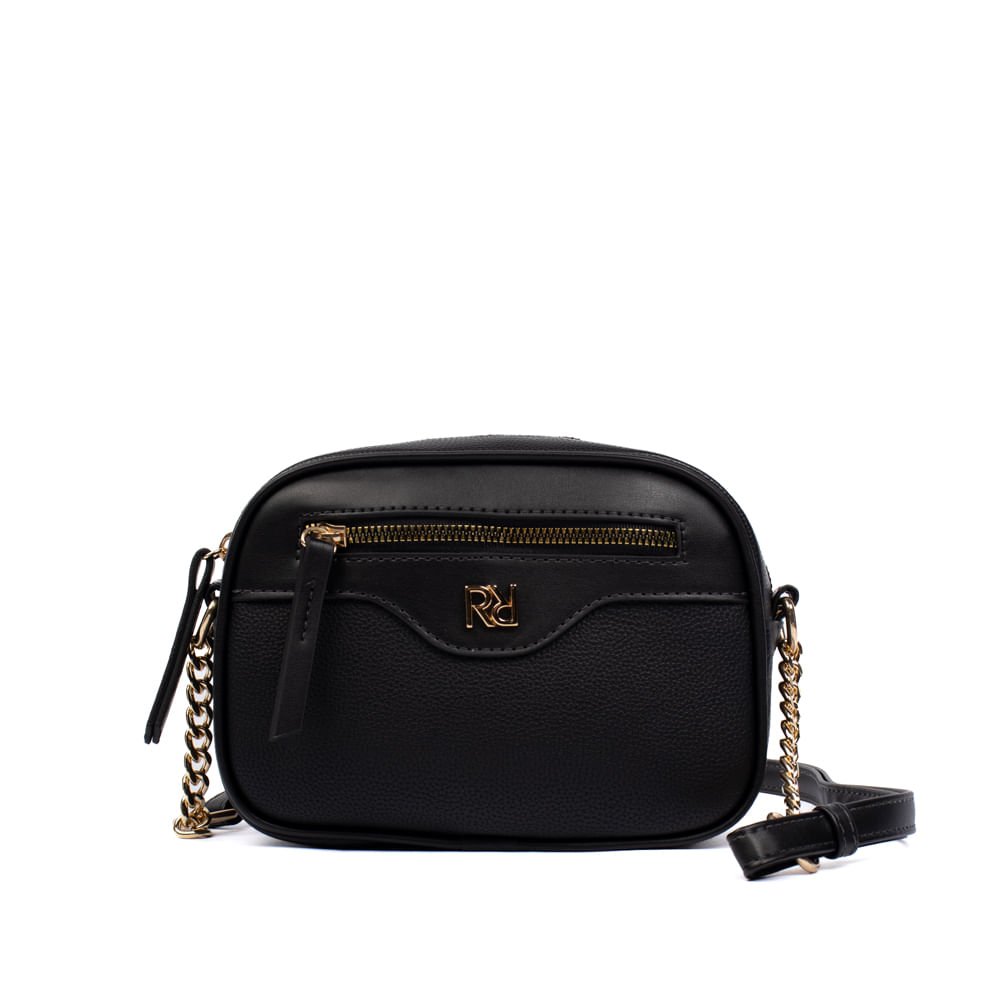 Mini Bolsa Feminina Rafitthy Transversal Corrente Napa Preta