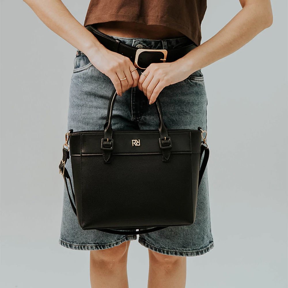 Bolsa Feminina Rafitthy Tote Napa Alça Extra Preta Preto 5