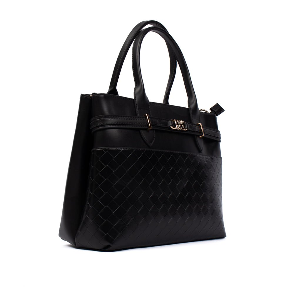 Bolsa Feminina Rafitthy Tote Napa Matelassê Média Preta Preto 3