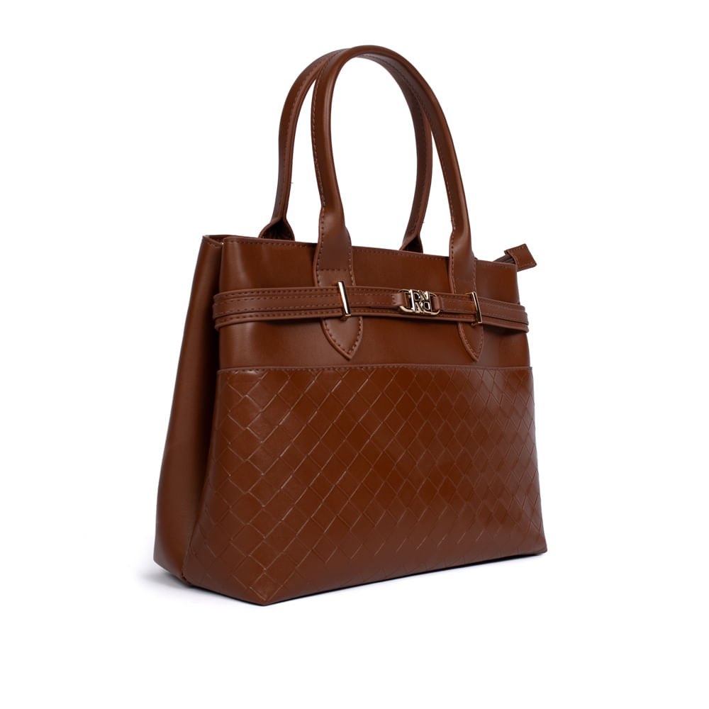 Bolsa Feminina Rafitthy Tote Napa Matelassê Média Marrom Marrom 3