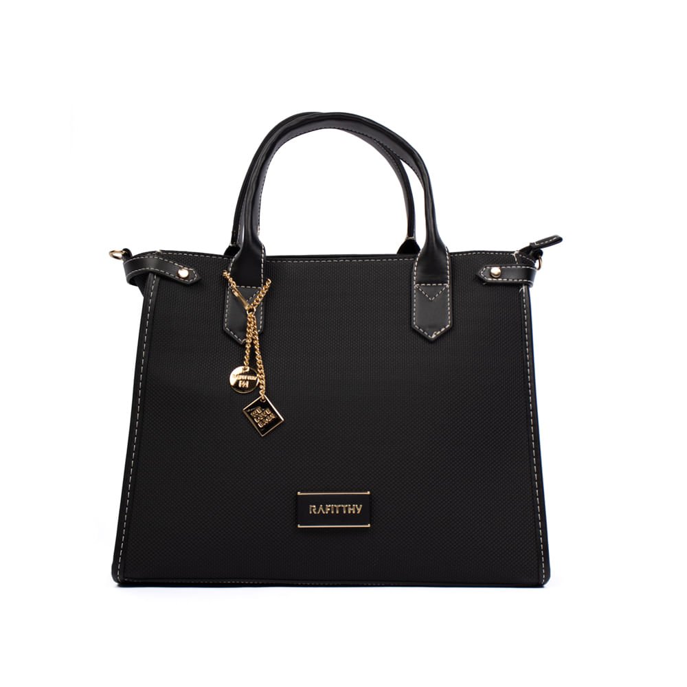 Bolsa Feminina Rafitthy Tote Napa Texturizada Média Preta