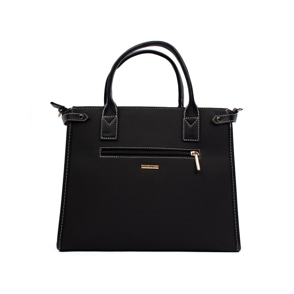 Bolsa Feminina Rafitthy Tote Napa Texturizada Média Preta Preto 2