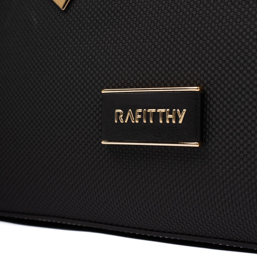 Bolsa Feminina Rafitthy Tote Napa Texturizada Média Preta Preto 5