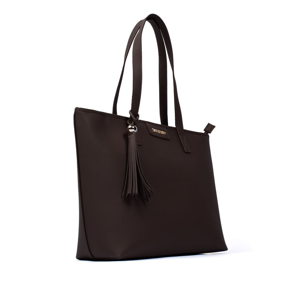 Bolsa Feminina Rafitthy Tiracolo Napa Grande Marrom Marrom 3