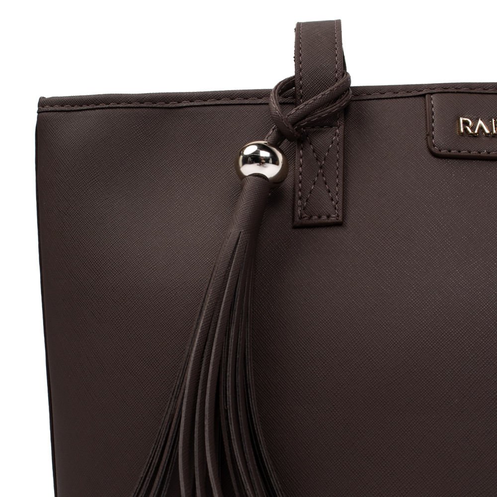 Bolsa Feminina Rafitthy Tiracolo Napa Grande Marrom Marrom 4