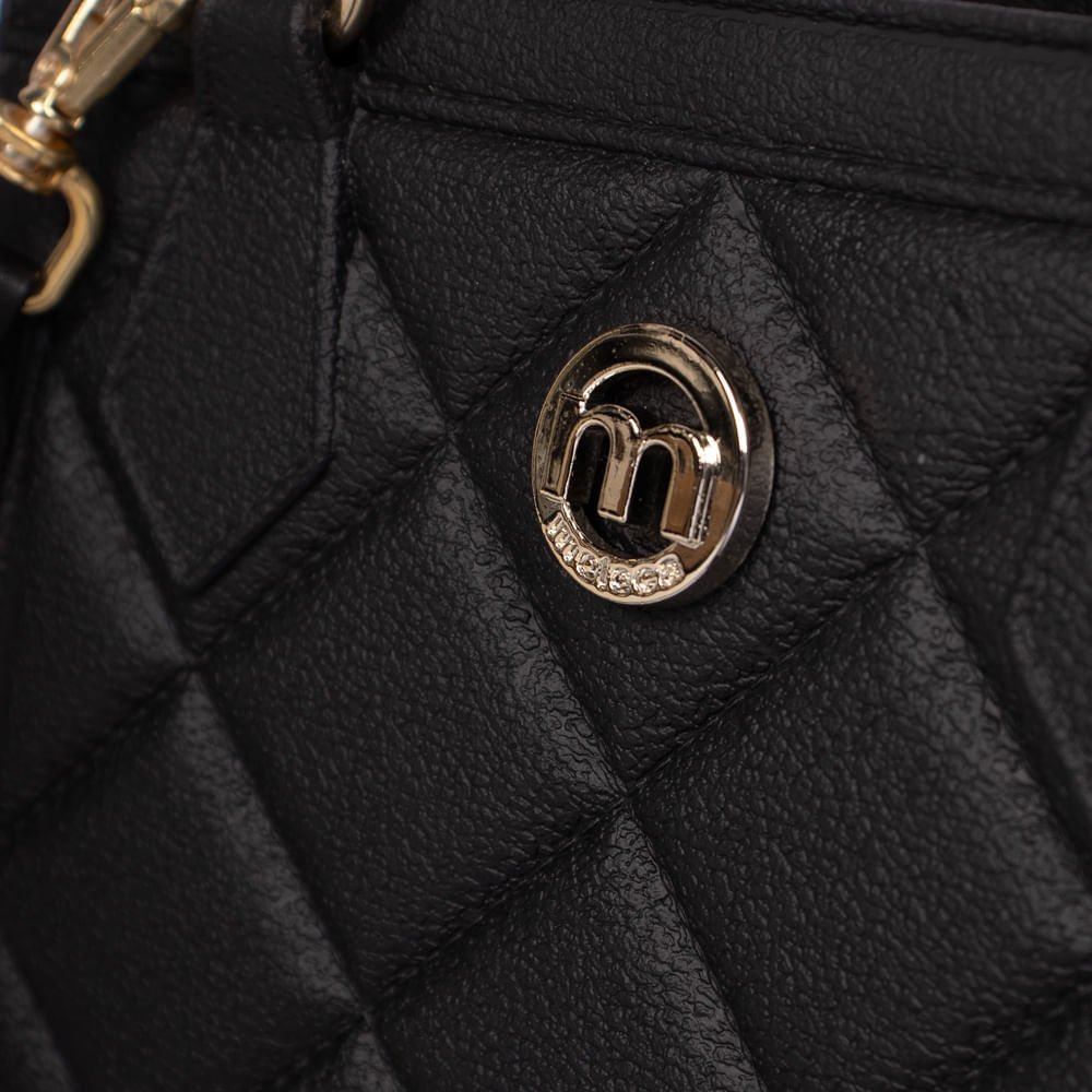 Bolsa Feminina Moleca Tote Pequena Texturizada Preto Preto 5